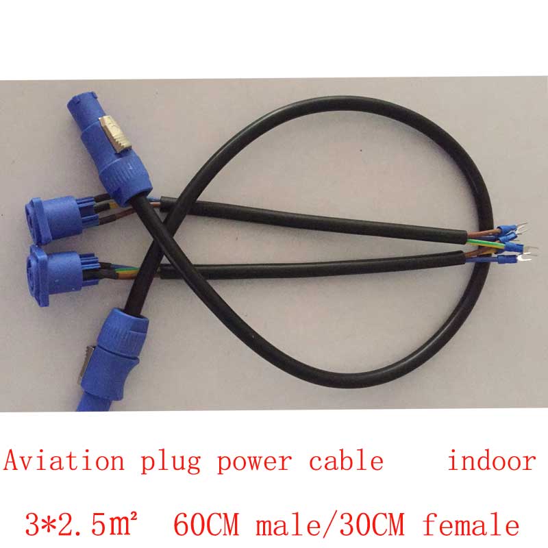 Outdoor Power Plug In - Luftfahrtstecker-Stromkabel, 3 x 2,5 cm, quadratisch,