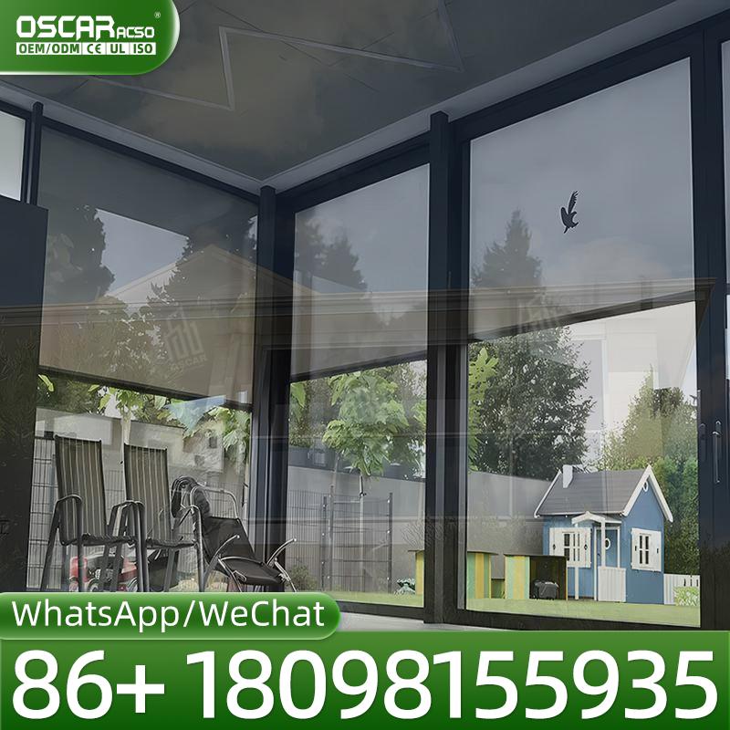 Outdoor Power Roller Shades - Batteriebetriebene Außenrollos mit elektrischer Steuerung, umweltfreundlich,