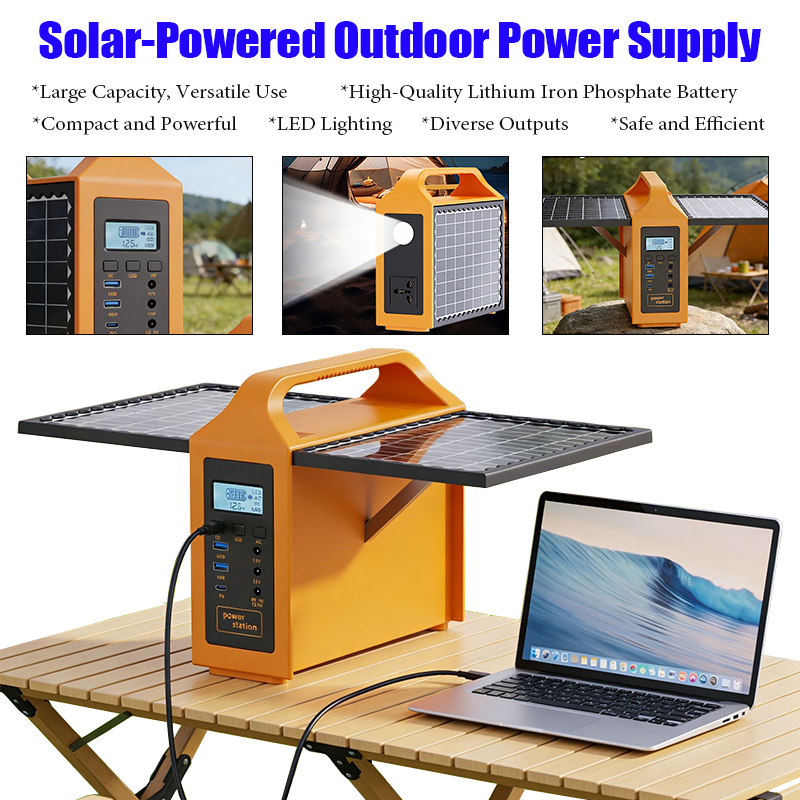 Outdoor Power Generator - 150W Tragbare Solarstromstation mit LED-Licht &