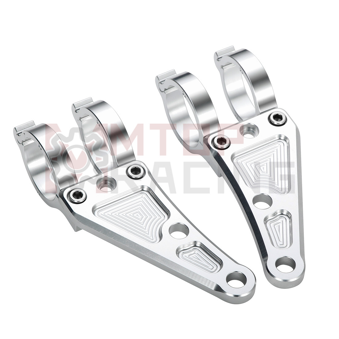 Outdoor Power Xtreme - Motorrad CNC Scheinwerfer Halterung Gabel Silber