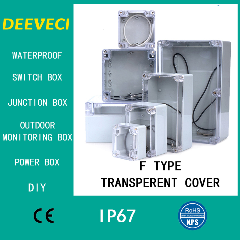 Outdoor Power Outlet Box - Transparentes wasserdichtes Außengehäuse, Kunststoffbox, elektronisches Projektgehäuse,