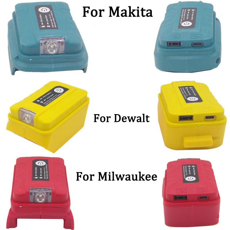 Outdoor Power Adapter Usb C - LED Arbeitslicht Lampe Stromquelle für Makita/Dewalt/Milwaukee18V