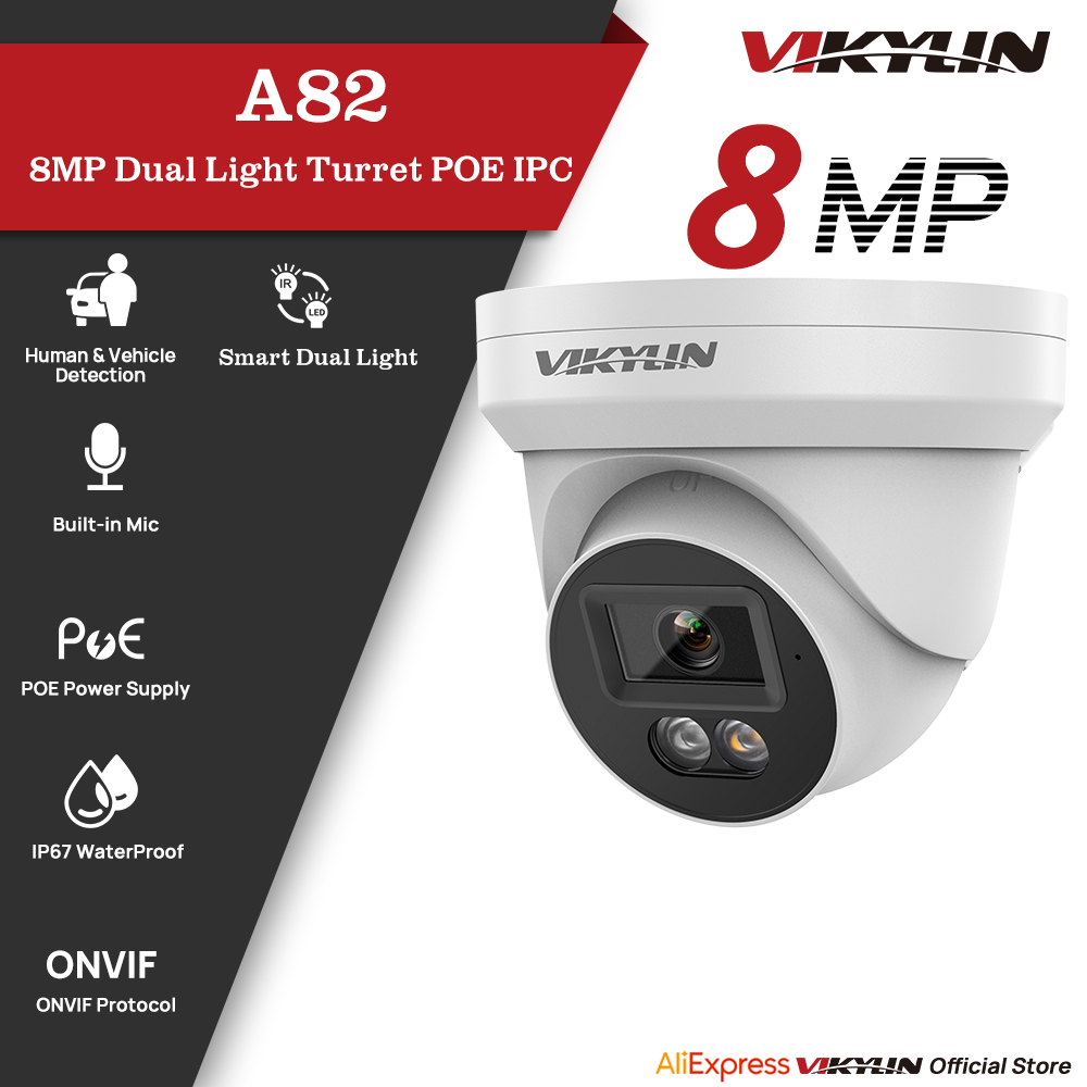 Outdoor Power G Motion - VIKYLIN 8MP IP-Sicherheitskamera PoE 4K Smart