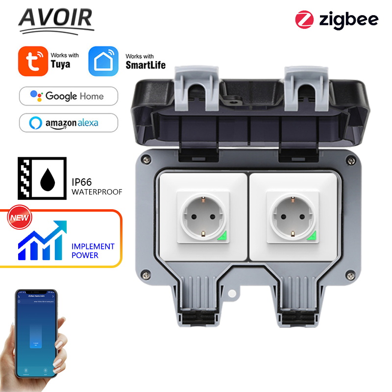 Outdoor Power Outlet Waterproof - Avoir Tuya Zigbee Steckdosen IP66 Wasserdichte