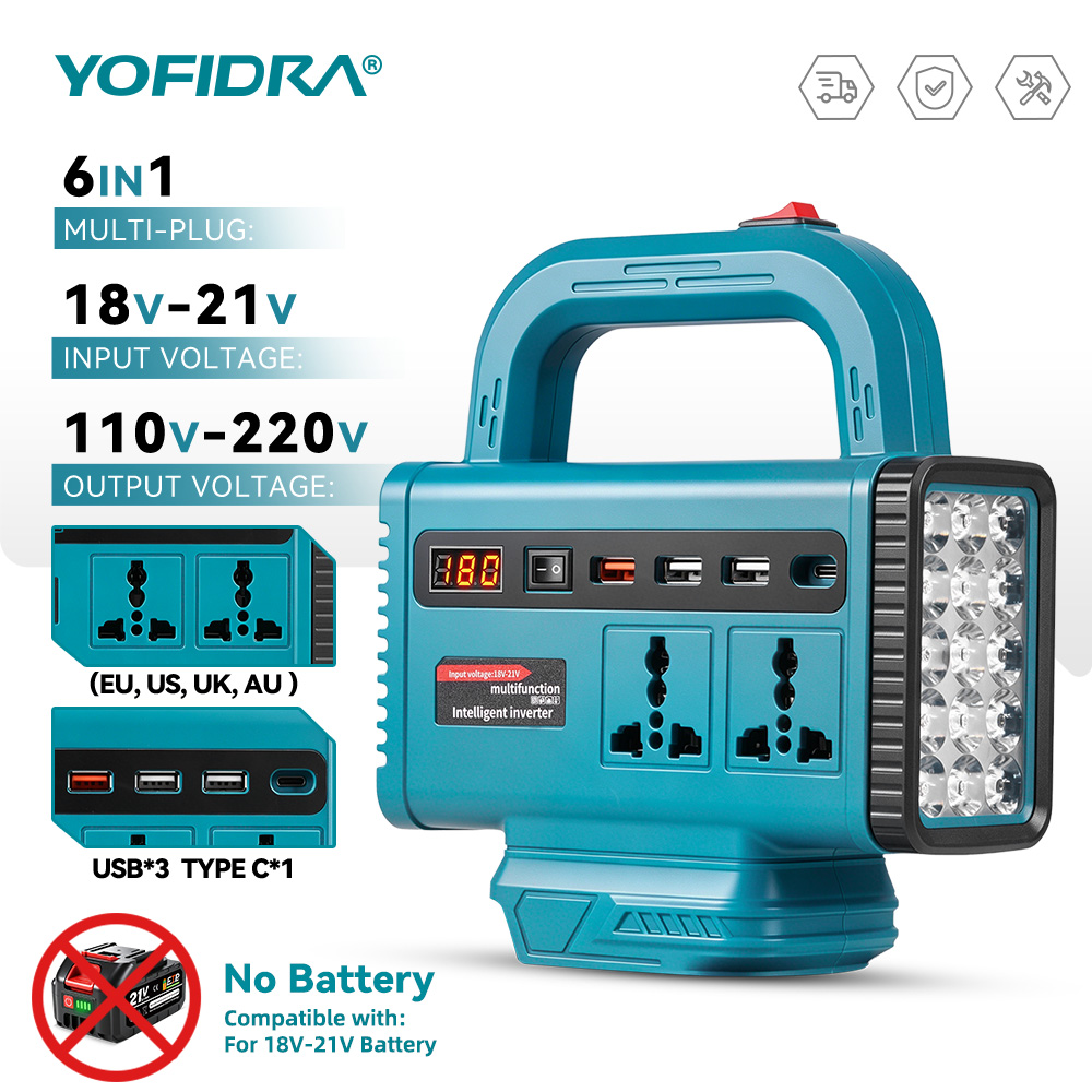 Ac Outdoor Power - YOFIDRA 220V Tragbarer Stromwechselrichter, Notstromversorgung für
