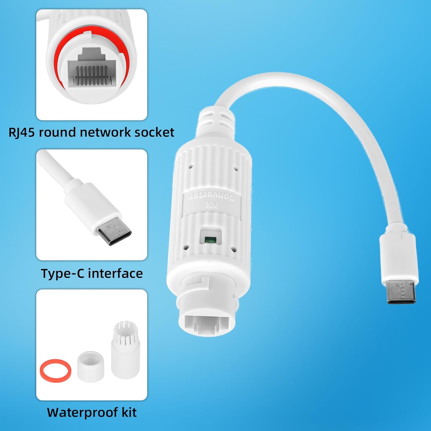 Outdoor Power Adapter Usb C - POE zu USB-C Stromwandler Outdoor Wasserdichter