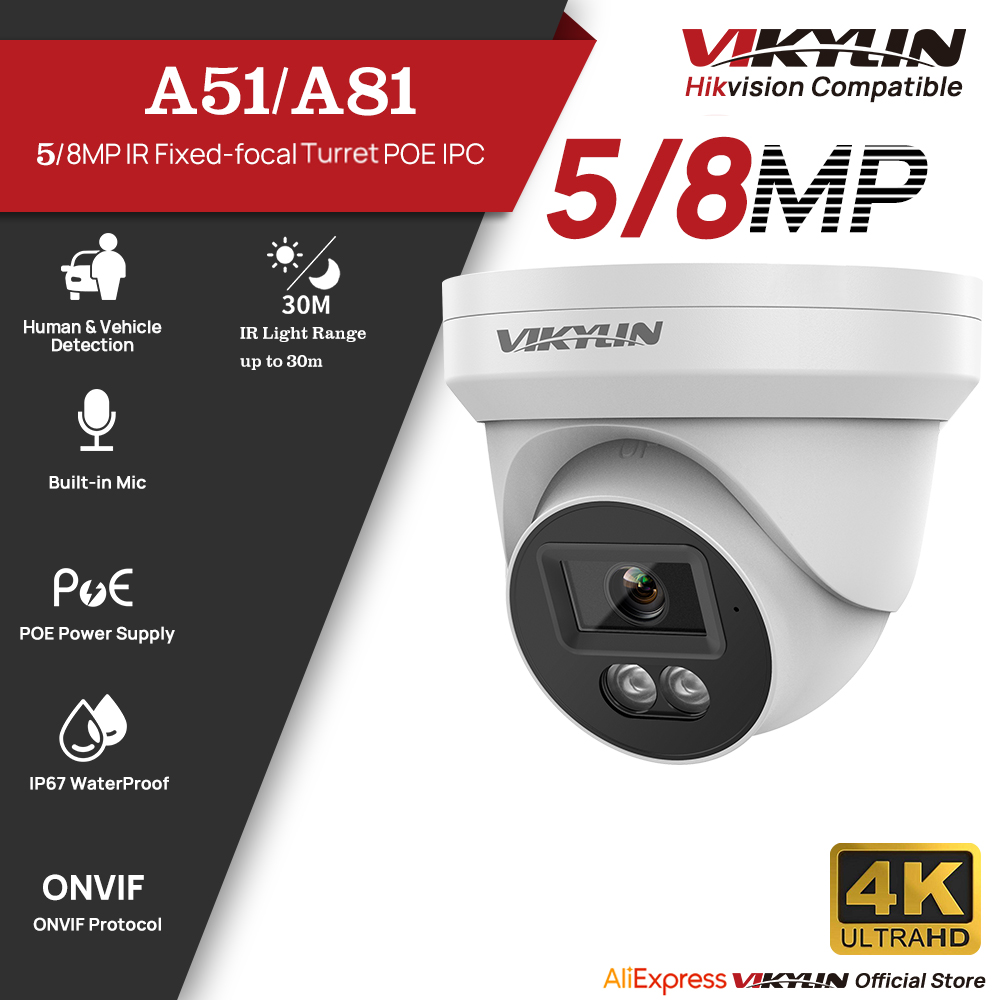 Outdoor Power G Motion - VIKYLIN 5/8MP HD IP-Sicherheitskamera PoE 4K