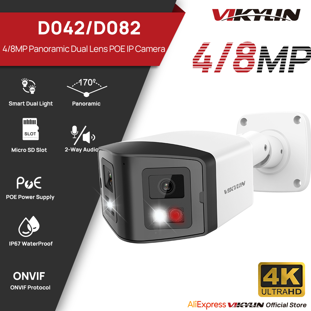 Outdoor Power G Motion - VIKYLIN 170 ° Panorama-Sicherheitskamera, intelligente Dual-Light-IP-Kamera