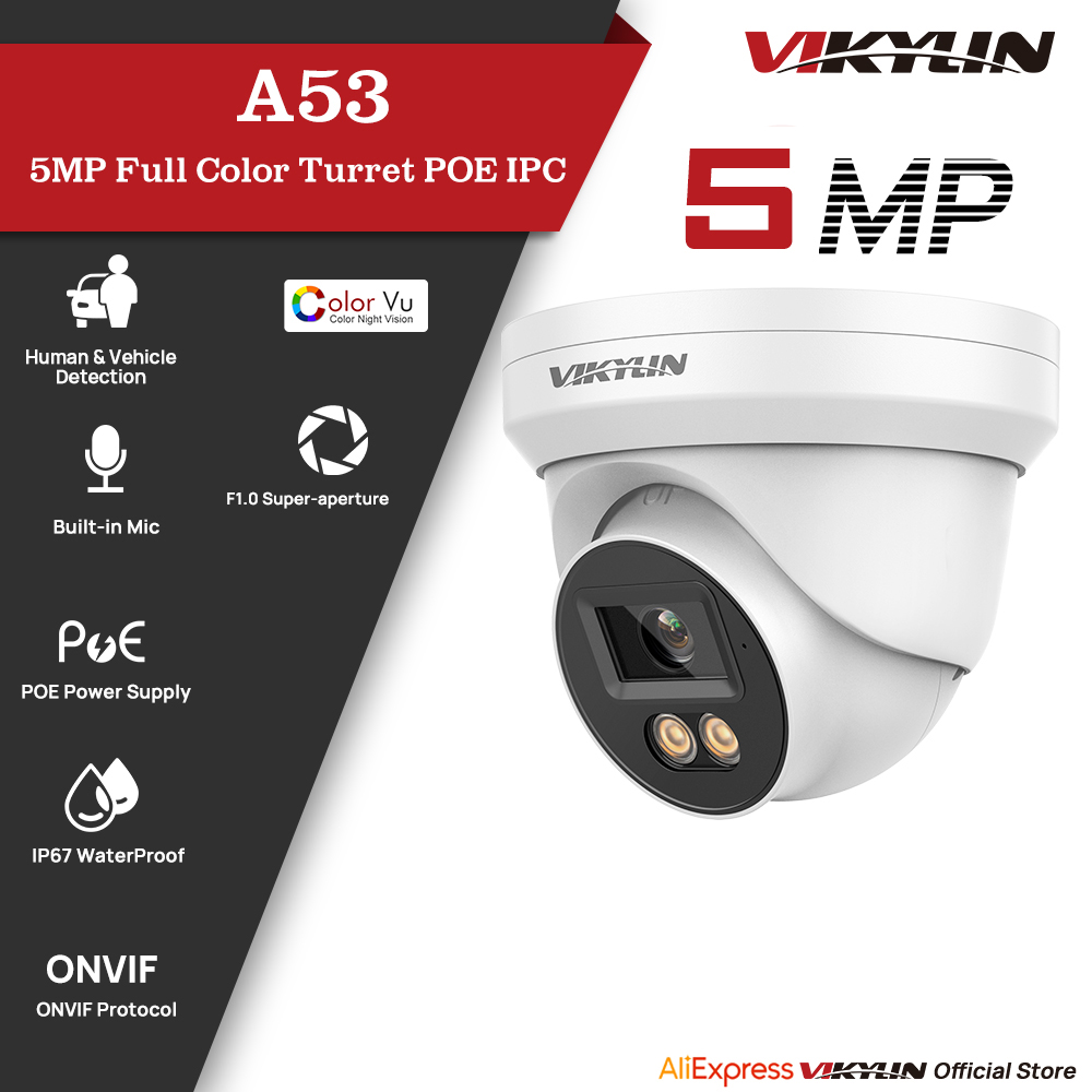 Outdoor Power G Motion - VIKYLIN 5MP IP-Sicherheitskamera mit Vollfarb-Audio, PoE,