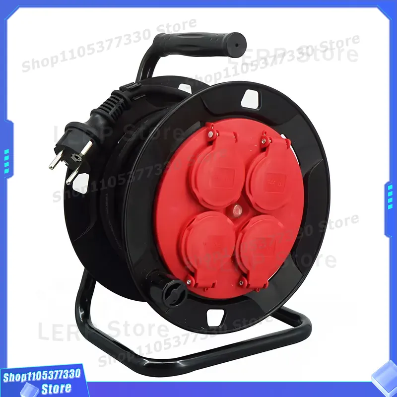 Outdoor Use Power Strip - 15M Schuko-Verlängerungskabel auf Kabeltrommel, IP44 wasserdicht,
