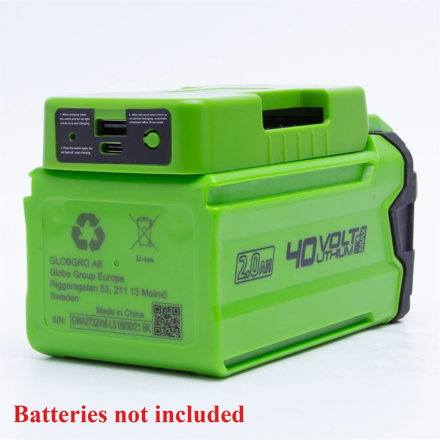 Outdoor Power Adapter Usb C - Kabelloser Mobiler Powerbank-Adapter für GREENWORKS 40V